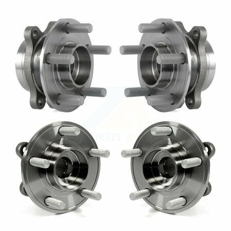 KUGEL Front Rear Wheel Bearing & Hub Assembly Kit For 2017-2019 Ford Fusion Sport W/ AWD 2.7L K70-101466